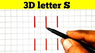 How to Draw 3D letter S Step By Step  3D Trick [upl. by Enenaj177]