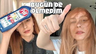 Bulaşık deterjanıyla saç boyası akıtma [upl. by Llenral977]