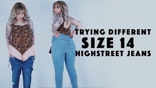 TRYING DIFFERENT SIZE 14 HIGHSTREET JEANS [upl. by Faythe386]