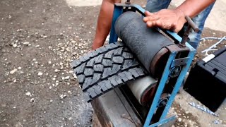 Making sandals with vulcanized rubber waste [upl. by Bartie412]