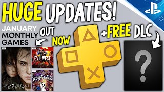 HUGE PS Plus January UPDATES Free PS Games OUT NOW Huge Free PS Plus DLC  More PlayStation News [upl. by Kcajyllib]