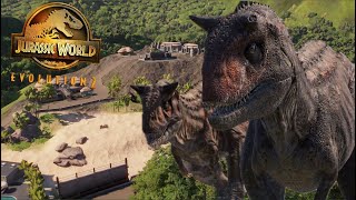 Building an Enclosure for the CARNOTAURUS in Jurassic World Evolution 2 [upl. by Yorel513]