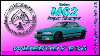 Hyde Motor Works V362 Installation guide using Eaton M62 supercharger 99 E36 BMW M52b25 [upl. by Kenwood]