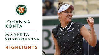 Johanna Konta vs Marketa Vondrousova  SemiFinal Highlights  RolandGarros 2019 [upl. by Aigroeg]