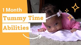 Tummy Time Abilities at 1 Month [upl. by Assirolc305]