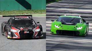 2016 Audi R8 GT3 vs Lamborghini Huracan GT3  Testing On Track with Pure Sounds [upl. by Sacha]