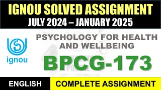 BPCG 173 Solved Assignment 202425  bpcg173 solved assignment in English  July 2024 to Jan 2025 [upl. by Ahsinyd528]