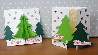 Weihnachtskarte mit 3D Tannenbaum 3D Christmas tree [upl. by Estella]