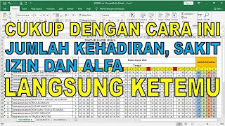 Cara Menghitung Jumlah Kehadiran Sakit Izin dan Alfa di Ms Excel [upl. by Ennovart]