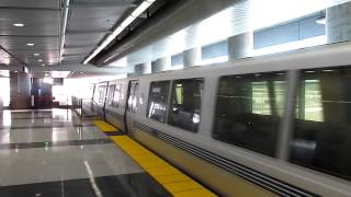 BART SFO Airport Station Weekend Service Trains Arriving [upl. by Anabal]