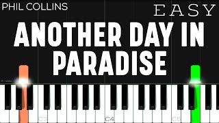 Phil Collins  Another Day In Paradise  EASY Piano Tutorial [upl. by Dadelos]