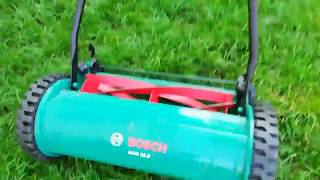 Tondeuse a gazon manuel bosch AHM 38G teste manual lawn mowers [upl. by Puett]