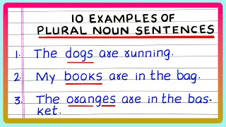 PLURAL NOUNS SENTENCES  5  10 PLURAL NOUN SENTENCES  IN ENGLISH GRAMMAR [upl. by Aicital546]