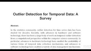 Outlier Detection for Temporal Data A Survey [upl. by Reiner168]