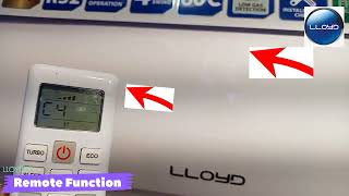 LLOYD AC  Remote control working function explained video in Tamil [upl. by Nairot]