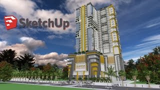 Sketchup Modeling 32 Level Apartment Building step by step [upl. by Delija]