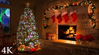 4K Holiday Fireplace Scene  8 Hour Christmas Video Screensaver by Nature Relaxation™ [upl. by Kenwrick503]