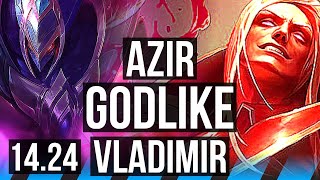 AZIR vs VLADIMIR MID  800 games Godlike 738  NA Master  1424 [upl. by Oiliduab709]