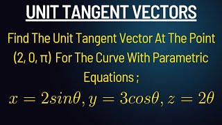 Vector Analysis  How To Find The Unit Tangent Vector 2 [upl. by Esile990]