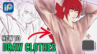 How to SHADE CLOTHES in Ibispaint X w Gaomon S830 [upl. by Yleen]