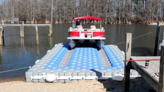 Dock Blocks™ Pontoon Boat Lift Lake [upl. by Kurtzman]