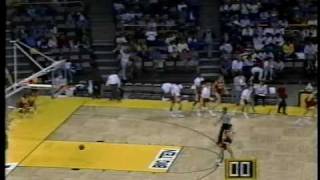 1988 Iowa womens basketball  Jolette Law halfcourt shot [upl. by Anaz]