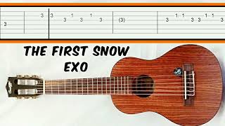 The first snow Exo slow easy melody fingerpicking guitar tab tutorial [upl. by Oileduab]