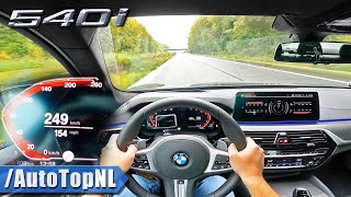 2021 BMW 5 Series G30 540i M Sport TOP SPEED on AUTOBAHN NO SPEED LIMIT by AutoTopNL [upl. by Piers]