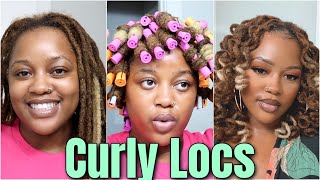 PERM RODS ON LOCS  CURLY LOCS  LOC STYLES [upl. by Dnumsed]