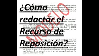 CÓMO HACER EL RECURSO POTESTATIVO DE REPOSICIÓN [upl. by Amy]