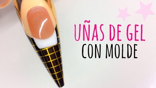 Uñas de Gel rápidas con molde  Tutorial fácil paso a paso [upl. by Nerrot946]