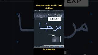 How to Create Arabic Text Outline in AutoCAD shorts autocad [upl. by Rafter]