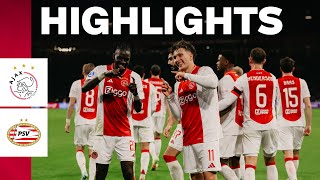 WIJ ZIJN AJAX ⚪️🔴⚪️  Highlights Ajax  PSV  Eredivisie [upl. by Ahcrop]