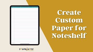 How To Create A Custom Paper Notebook In Noteshelf [upl. by Octavie]