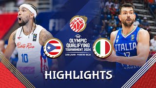 Jose Alvarado inspired Puerto Rico remain perfect vs Italy  Highlights  FIBA OQT 2024 Puerto Rico [upl. by Tsuda]