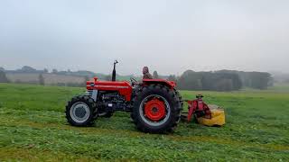 Massey Ferguson 188 Multipower 4x4 with grass mower part 2 [upl. by Ennaeilsel713]