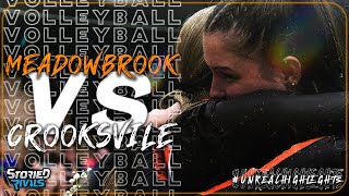 HIGH SCHOOL VOLLEYBALL  Meadowbrook vs Crooksville  HIGHLIGHT [upl. by Niltak652]