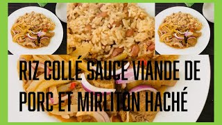 CUISINE CRÉOLE  Riz collé et sauce viande de porc et mirliton haché finement à la créole [upl. by Sonny]