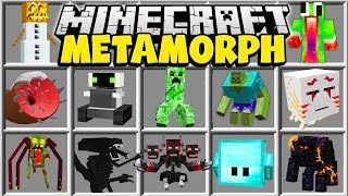 Minecraft METAMORPH MOD  SHAPESHIFT OR MORPH INTO ANY MINECRAFT BOSS BLOCK OR YOUTUBER [upl. by Oremo7]