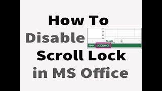 How to disable Scroll Lock in Excel 2013  Laptop  Turn off Scroll Lock [upl. by Nemraciram]