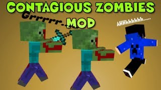 Minecraft Contagious Zombie Mod  Multiplying Zombies [upl. by Aindrea676]