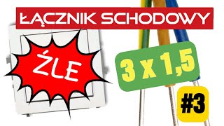 Łączniki 3 Jak podłączyć łącznik schodowy  korespondencja 3x15  schemat LINK W OPISIE [upl. by Evelina46]