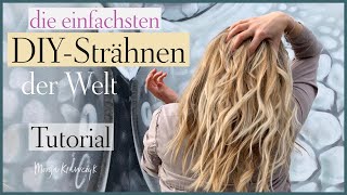 Die einfachsten STRÄHNEN der Welt ❤️ BLONDE Strähnchen selber machen  Tutorial für ANFÄNGER [upl. by Alaik680]