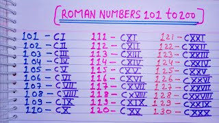 101 to 200 Roman numbers 101 to 200 Roman numerals [upl. by Adnah]