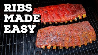 Easy And Delicious Smoked Ribs Recipe  Smoked Ribs On A Traeger [upl. by Seuqirdor]