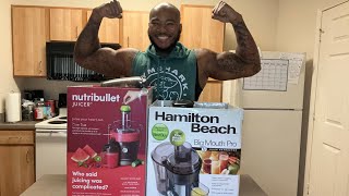 Hamilton Beach Big Mouth Pro Juicer Vs Nutribullet Juicer juicing benefits amp tips [upl. by Bathulda]