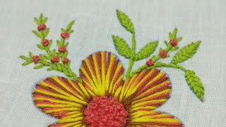 Flower embroidery design  hand embroidery  Sireesha channel [upl. by Ellemaj419]