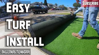 Front Yard Remodel 5  How to install Artificial Turf Step by Step Guide [upl. by Alana]