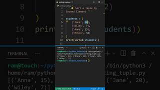 Sort a Tuple by Second Element In Python [upl. by Silas]