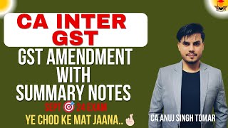 🔥GST Amendment for CA Inter Sept 2024📣  Complete Update amp Analysis that You Need to Know [upl. by Niamjneb]